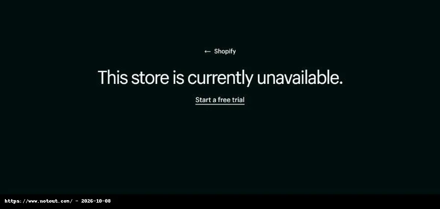 www.notout.com খুললে Shopify-এর store unavailable বার্তা, ৮ অক্টোবর ২০২৬